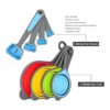 Nstezrne Juego de tazas y cucharas medidoras plegables
