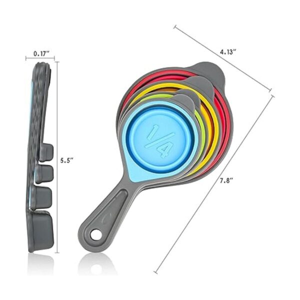Nstezrne Juego de tazas y cucharas medidoras plegables