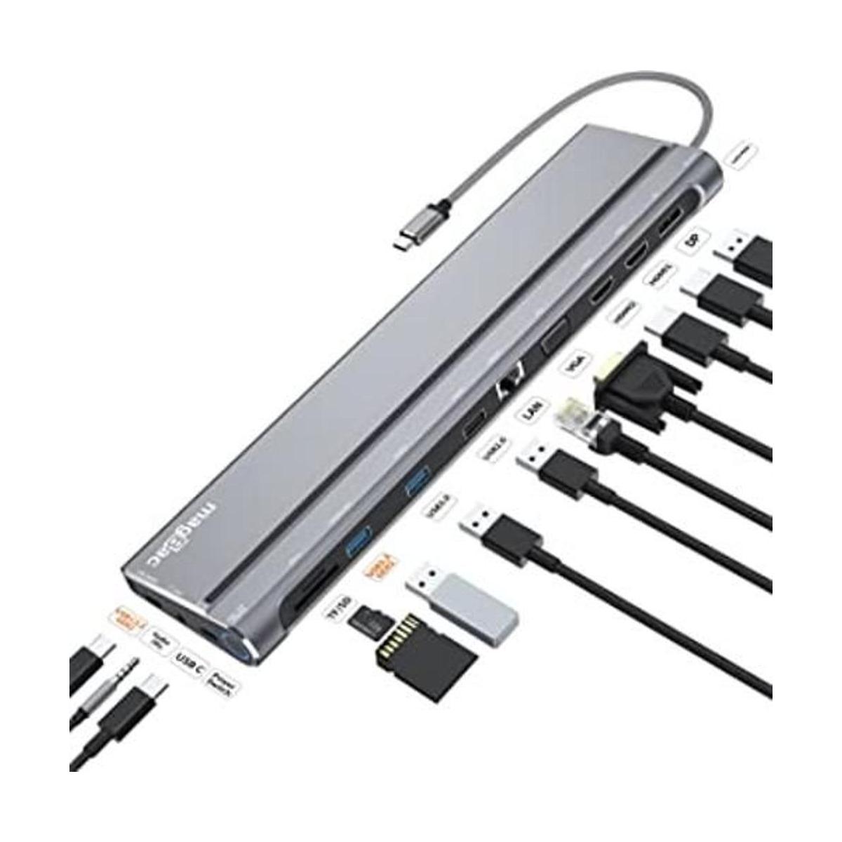 Estación de acoplamiento USB C de doble monitor USB C a