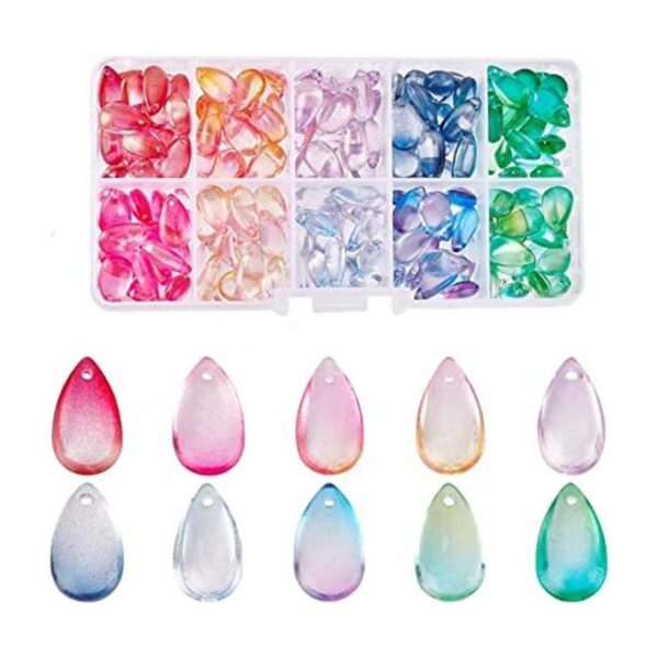 PH PandaHall 10 cuentas de lágrima de colores 200 cuentas