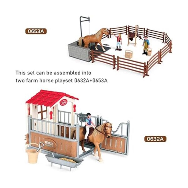 Juego estable de caballos con zona de lavado de caballos y_2