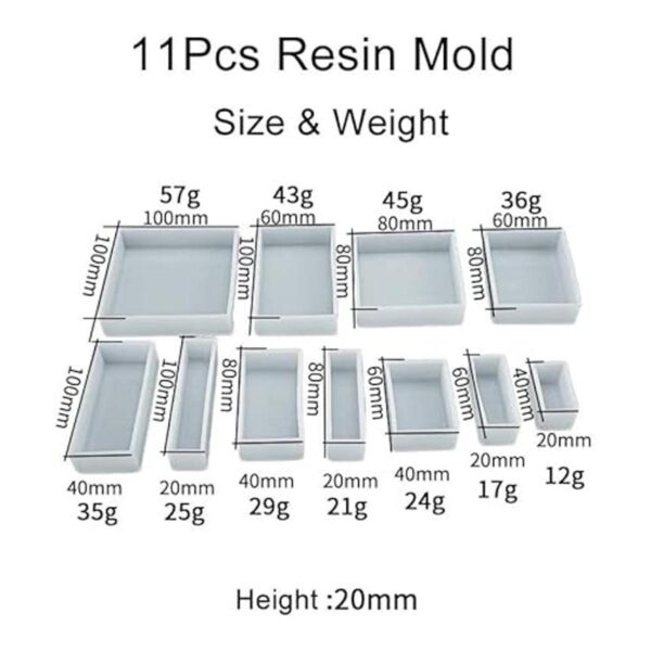 Cotsdan 11 moldes de cubo para resina de cristal hexaedro_2