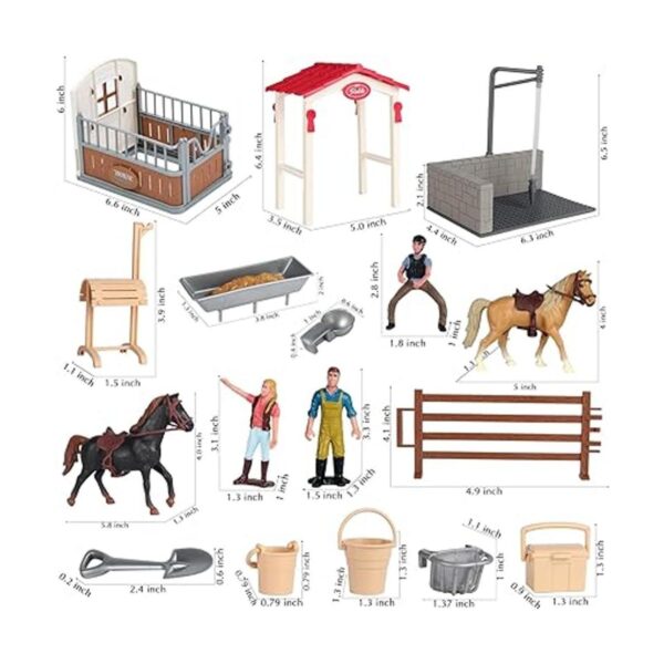 Juego estable de caballos con zona de lavado de caballos y_4