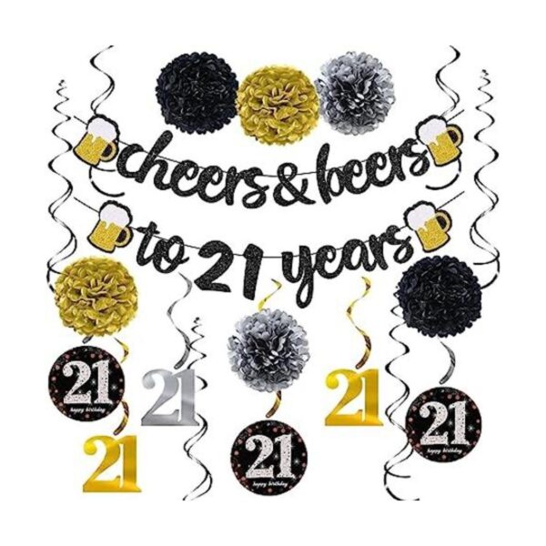 Kit de decoración de cumpleaños número 21 para hombres y_1