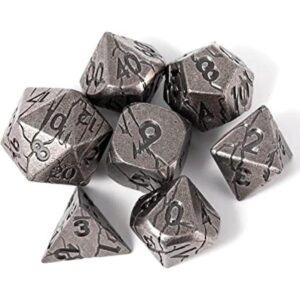 Dados de metal DND dados de metal de hierro agrietado_1