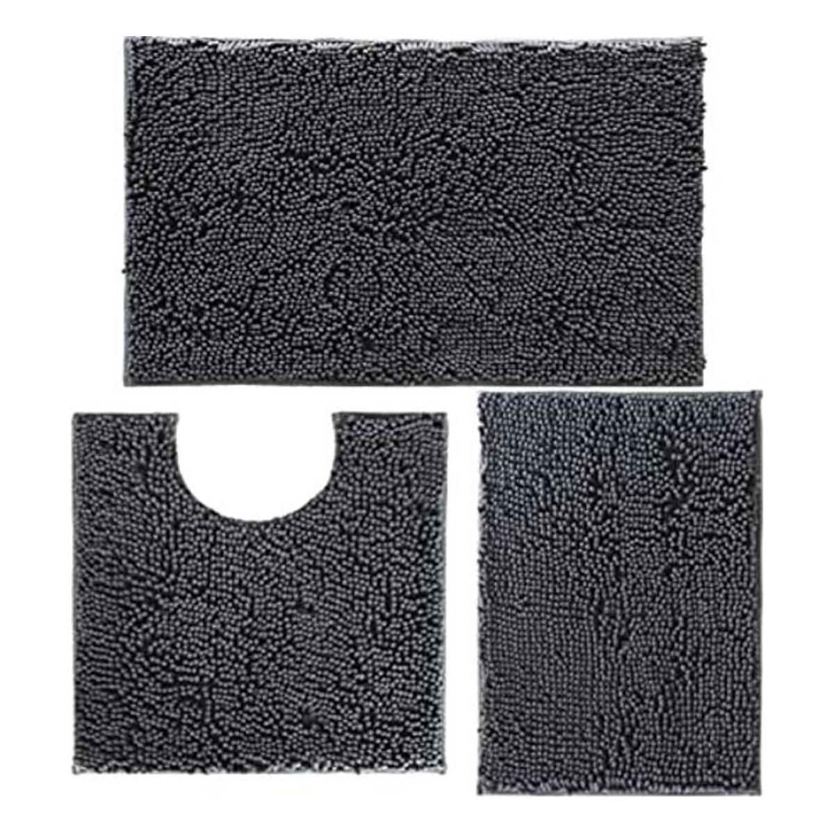 Juego de 3 alfombras de baño de felpilla súper suaves