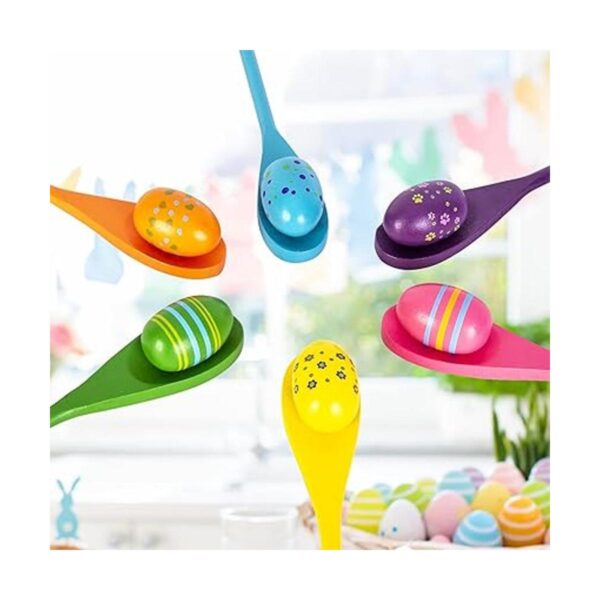 Juego de 6 jugadores de huevos de Pascua y cuchara regalo_2