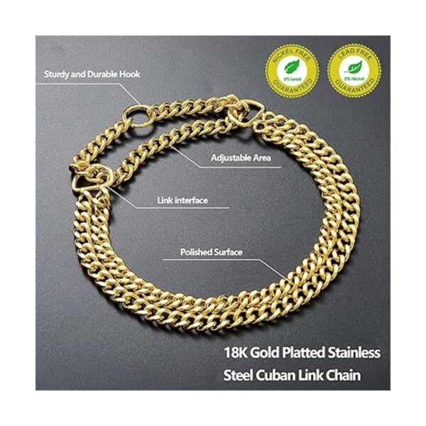 Collar de cadena de oro para perro collar de perro de