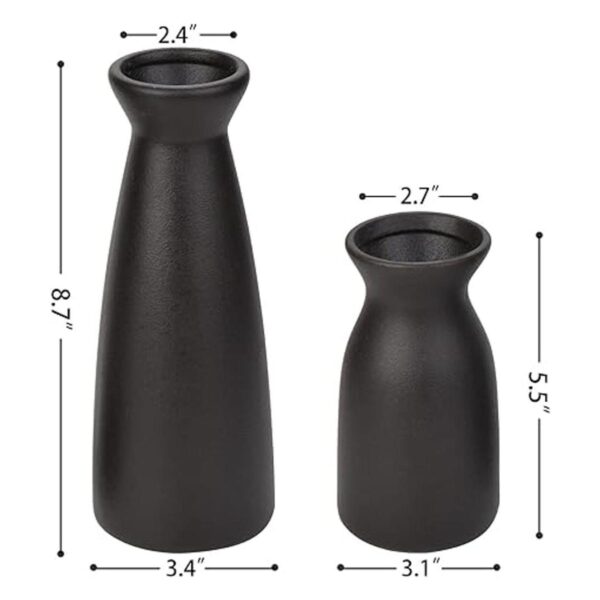 Joynisy Juego de 2 jarras de cerámica color negro mate_2