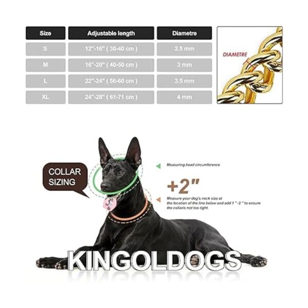 Collar de cadena de oro para perro collar de perro de