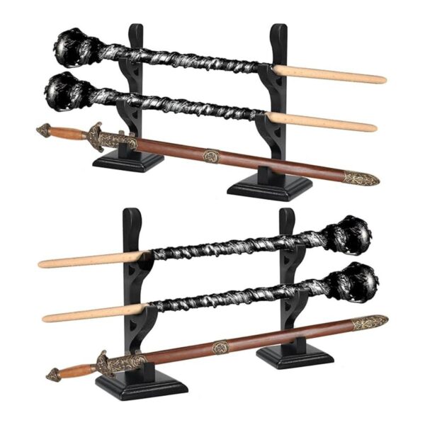 Juego de 2 soportes para varita de mago de madera soporte