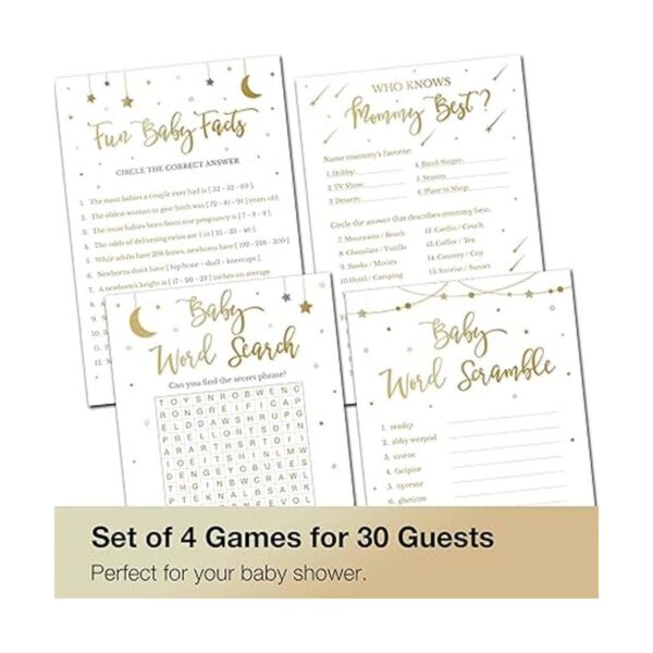 Juegos de baby shower para niño o niña juego de 4 juegos_2
