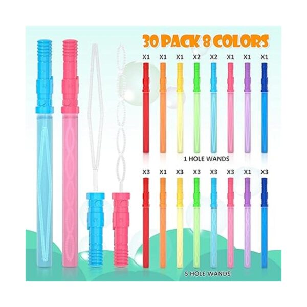 Inscraft 30 Pack 14 Big Bubble Wands 8 Colors Bulk for