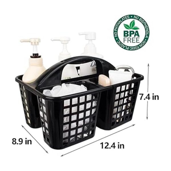 Cesta de ducha portátil con compartimentos organizador de_5