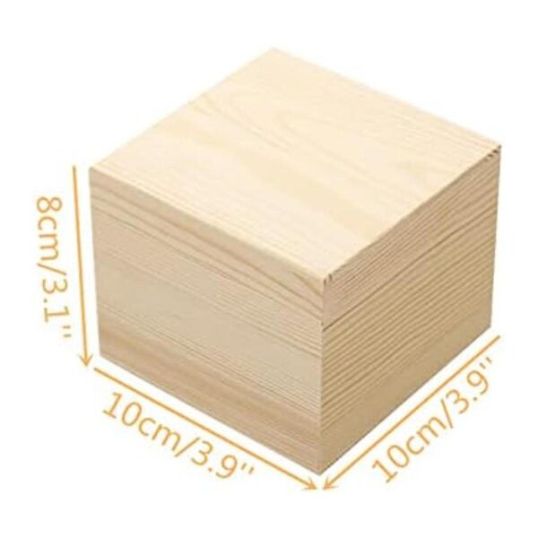 LONG TAO 4 cajas cuadradas de madera de 3.9 x 3.9 x 3.1_2
