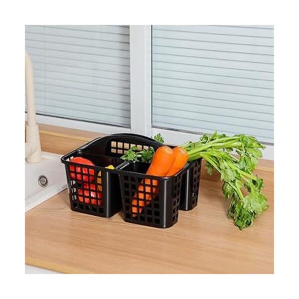 Cesta de ducha portátil con compartimentos organizador de_6