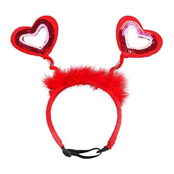Diadema de corazón de San Valentín disfraz de perro para_5