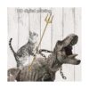 Divertida cortina de ducha de gato diseño de dinosaurio_4