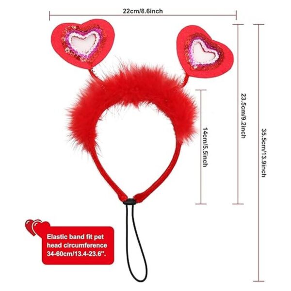 Diadema de corazón de San Valentín disfraz de perro para_2