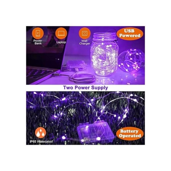 Luces LED negras UV que funcionan con pilas 16.4 pies 50_2
