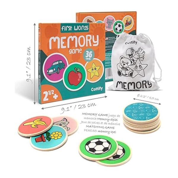 Cottify Juego de memoria de madera para niños pequeños de_3