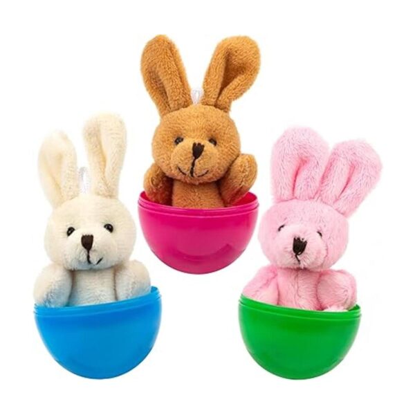 NEWBEA Paquete de 24 huevos de Pascua rellenos con conejo_5
