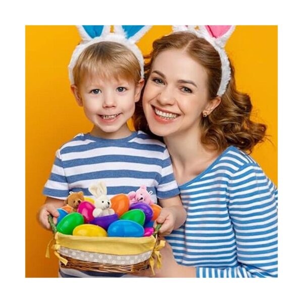 NEWBEA Paquete de 24 huevos de Pascua rellenos con conejo_6