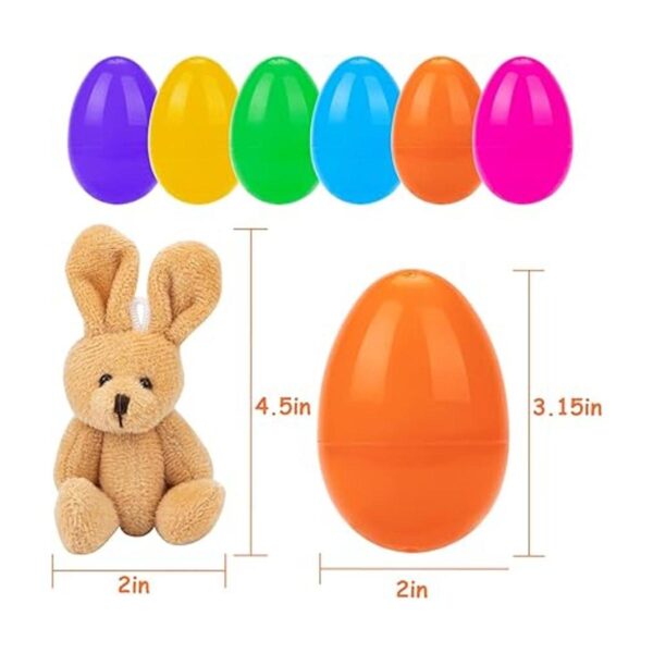 NEWBEA Paquete de 24 huevos de Pascua rellenos con conejo_4