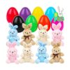 NEWBEA 8 huevos de Pascua rellenos con conejo de felpa_1