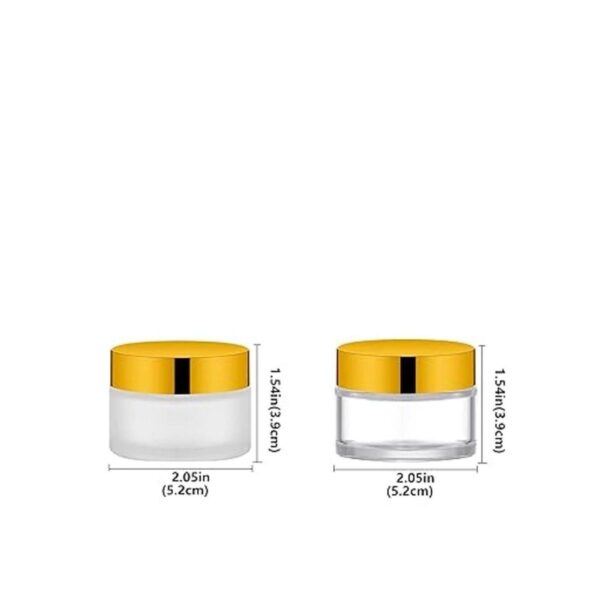 Tarros redondos de vidrio transparente de 1 oz con tapa_4