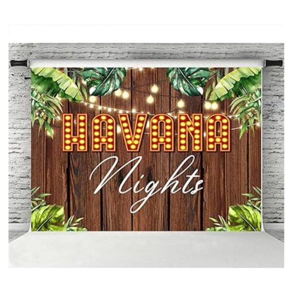Lofaris Havana Nights Telón de fondo de madera con hojas