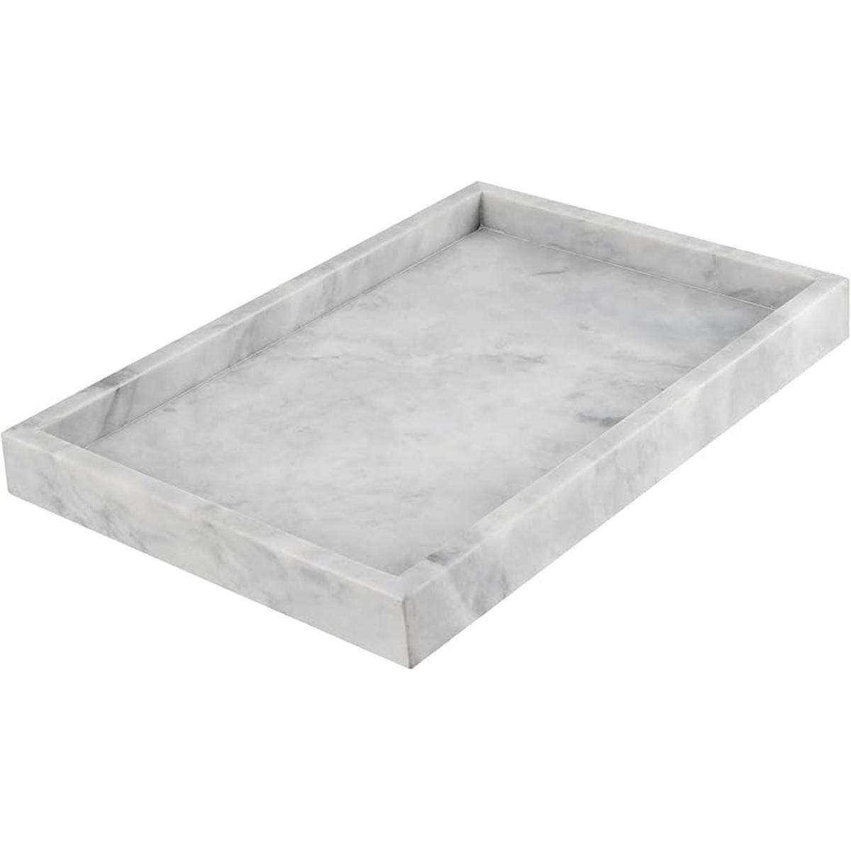 MUKCHAP Bandeja rectangular de mármol para tocador