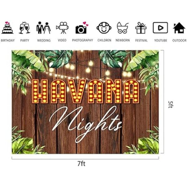 Lofaris Havana Nights Telón de fondo de madera con hojas