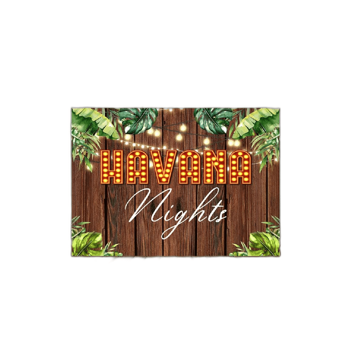 Lofaris Havana Nights Telón de fondo de madera con hojas