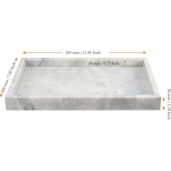 MUKCHAP Bandeja rectangular de mármol para tocador_2