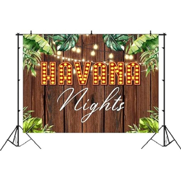 Lofaris Havana Nights Telón de fondo de madera con hojas