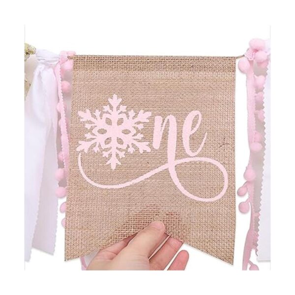 Pancarta de copo de nieve para el primer cumpleaños