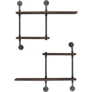 Estante de tubería industrial montado en la pared_1