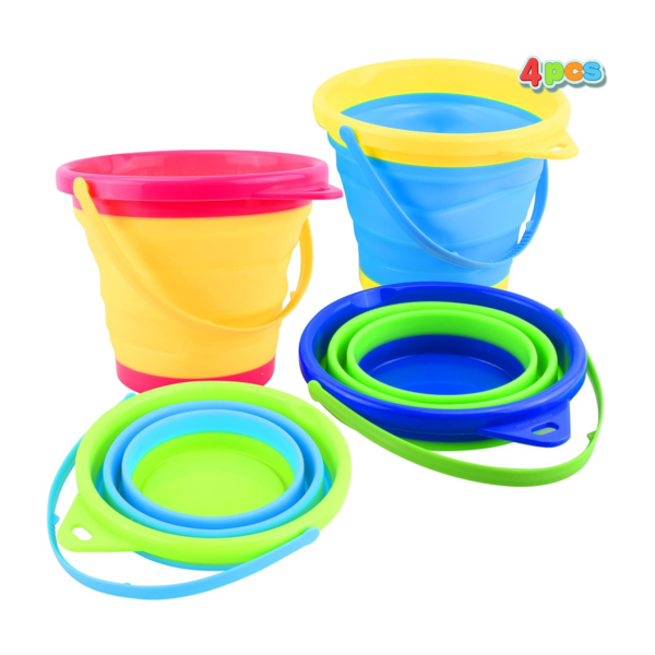 JOYIN 4 cubos plegables y cesta para niños cubo portátil
