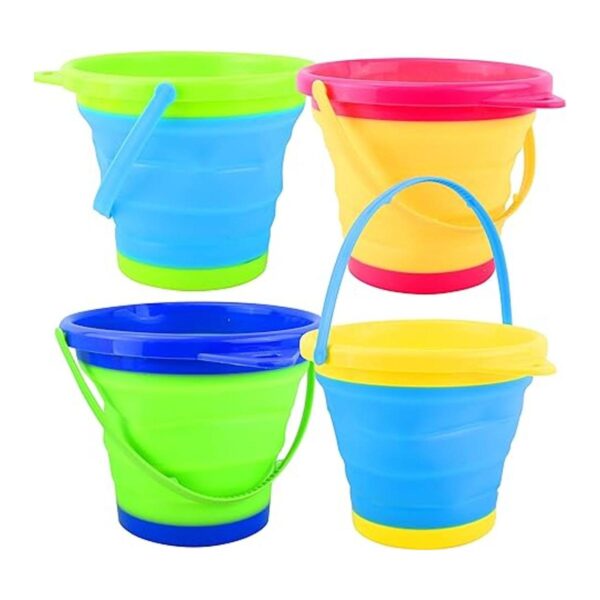 JOYIN 4 cubos plegables y cesta para niños cubo portátil