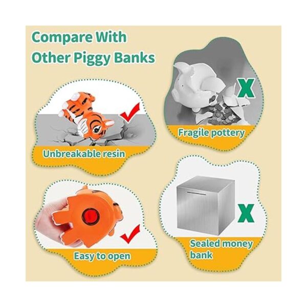 HW Tiger Banco de dinero irrompible para hucha de año
