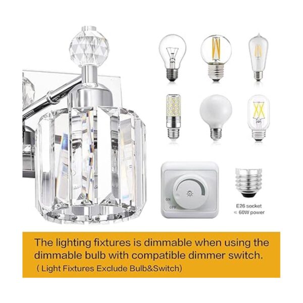 PRESDE Luces de baño modernas de cristal sobre espejo_3