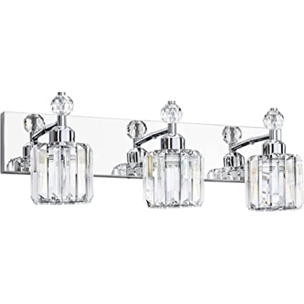PRESDE Luces de baño modernas de cristal sobre espejo