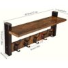 Homode Ganchos de pared con estante perchero de madera