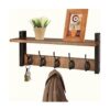 Homode Ganchos de pared con estante perchero de madera