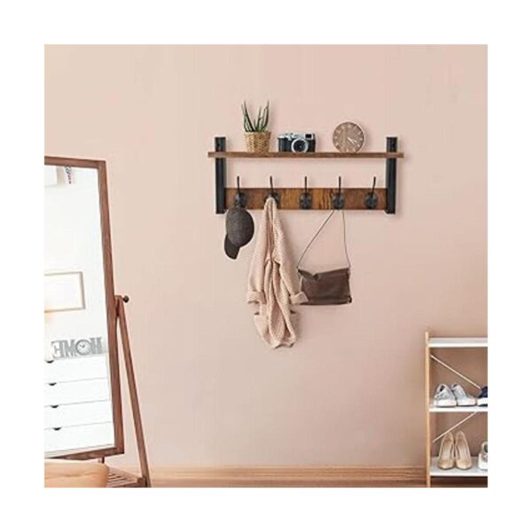 Homode Ganchos de pared con estante perchero de madera