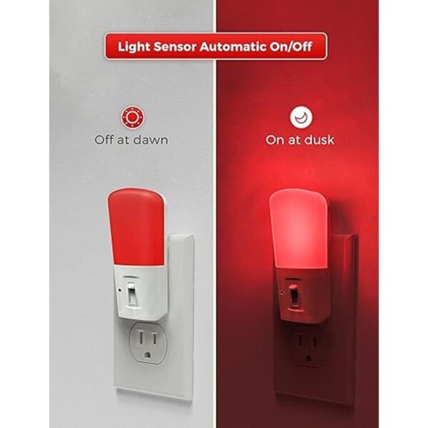 LOHAS Luz de noche roja enchufable luz de pared_2