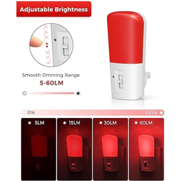 LOHAS Luz de noche roja enchufable luz de pared_3