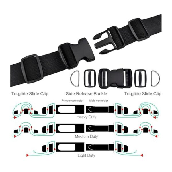 Juego de correas de 2.0 in con hebillas de 19.7 ft y 2