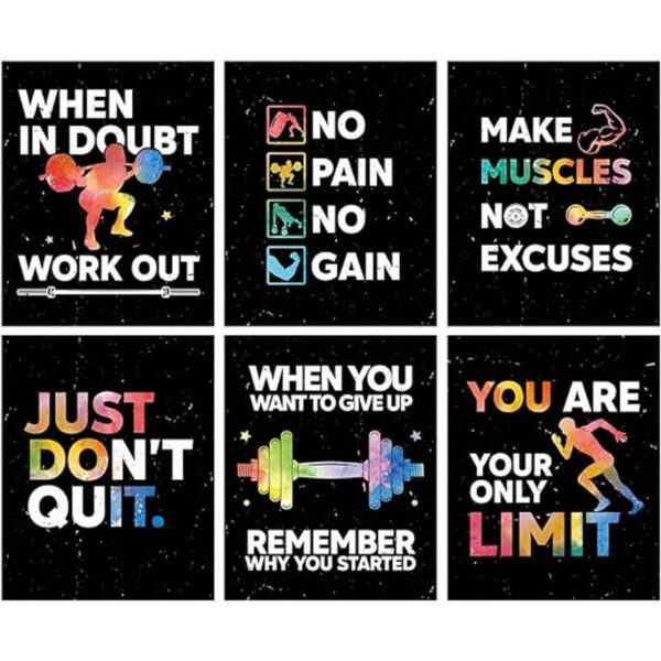 HLNIUC Arte de pared motivacional para gimnasio póster_1